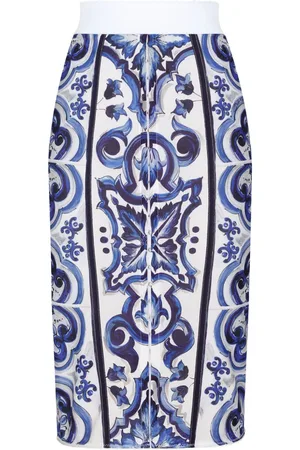 Dolce & Gabbana Gonna midi con stampa maioliche