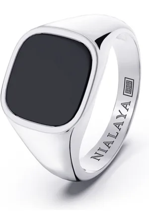 Nialaya Anello a sigillo con logo inciso