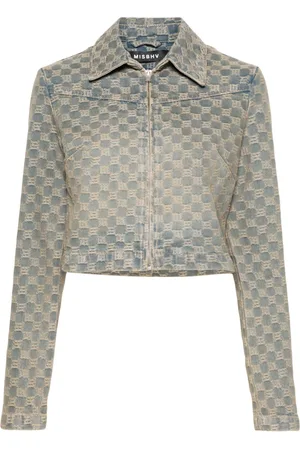 MISBHV Giacca denim con monogramma jacquard