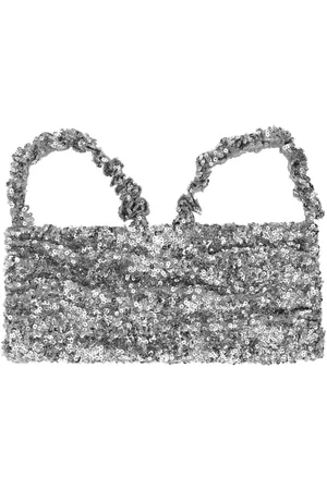 Ganni Top crop con paillettes