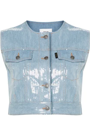 haikure Gilet denim con paillettes Judy