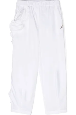 MISS BLUMARINE Pantaloni con applicazione a fiori