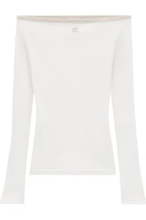 Courrèges Top con scollo a barca