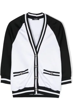 Balmain Cardigan a righe con stampa