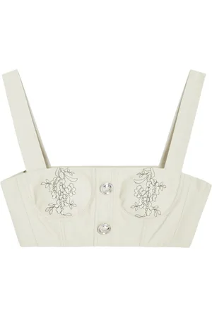 Giambattista Valli Top crop in jacquard a fiori