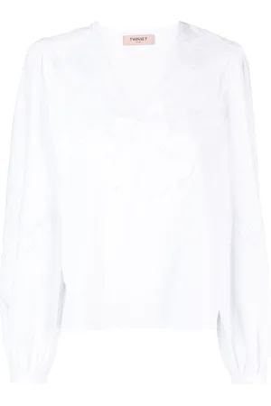 Twin-Set Blusa con dettaglio in pizzo sangallo