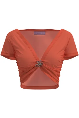 MACCAPANI Top crop Angela con arricciatura