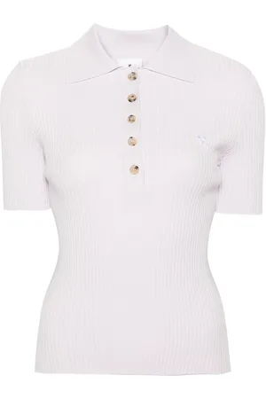 Courrèges Polo Iconic in maglia a coste