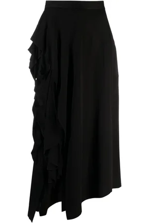YOHJI YAMAMOTO Gonna lunga asimmetrica con ruches