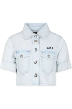 Msgm Camicia crop con ricamo