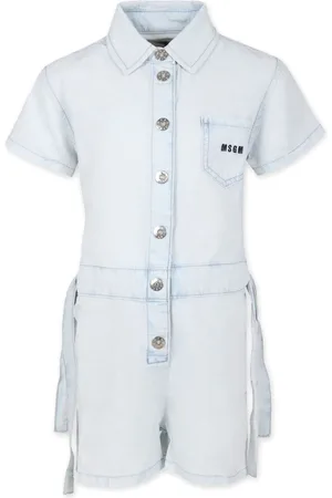 Msgm Tuta corta con ricamo denim