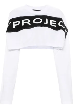 Y / PROJECT T-shirt con applicazione crop