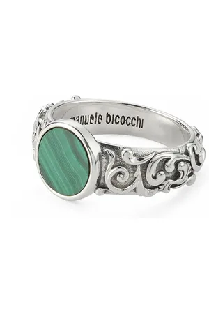 EMANUELE BICOCCHI Anello Arabesque con malachite