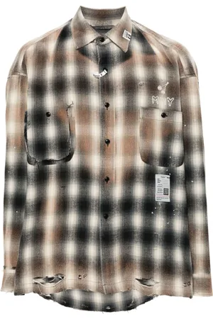 Maison Mihara Yasuhiro Camicia a quadri con effetto vissuto