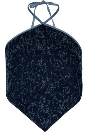 DI PETSA Top denim con scollo all