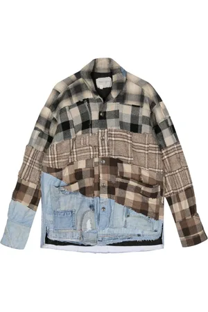 GREG LAUREN Giacca-camicia con design patchwork