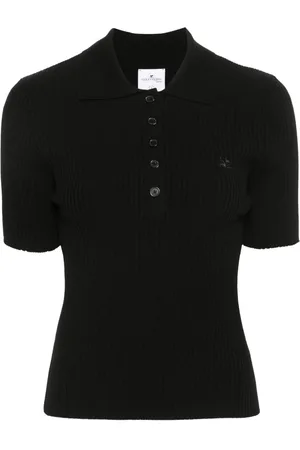 Courrèges Polo Iconic in maglia a coste