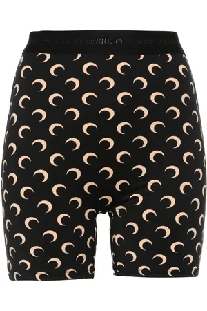 Marine Serre Shorts con stampa Crescent Moon