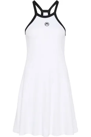 Marine Serre Abito midi con ricamo Crescent Moon