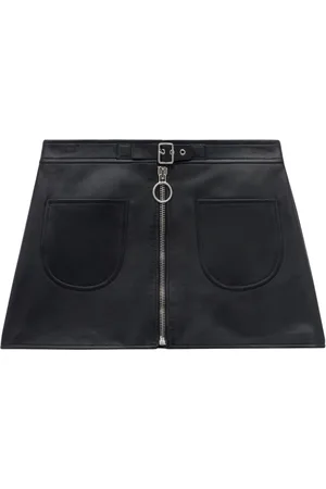 Courrèges Minigonna in pelle con zip
