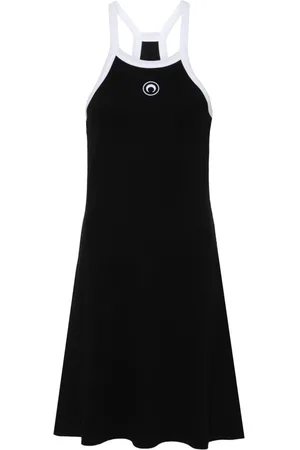 Marine Serre Abito midi con ricamo Crescent Moon