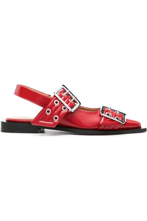Ganni Ballerine Wide Welt con fibbia