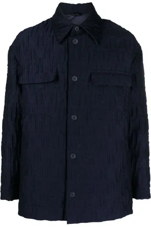 Fendi Giacca-camicia con logo FF goffrato