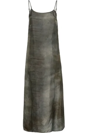 UMA WANG Abito midi con stampa astratta
