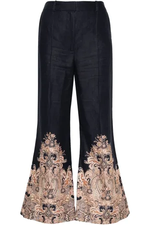 ZIMMERMANN Pantaloni Natura svasati a vita alta