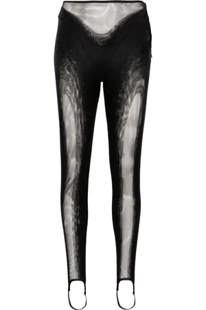 MUGLER Leggings a rete con staffa