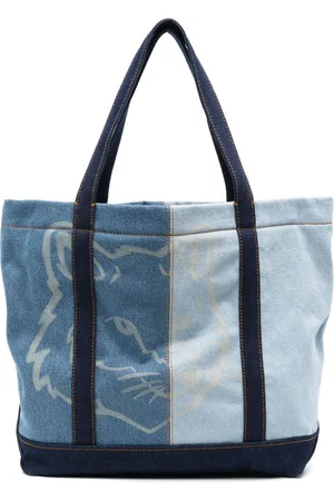 Maison Kitsuné Borsa tote Fox Head media denim