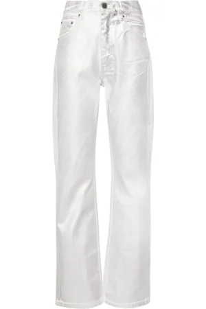 ROTATE Jeans dritti metallizzati