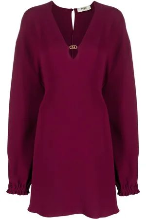 Fendi Abito Cady corto con placca logo