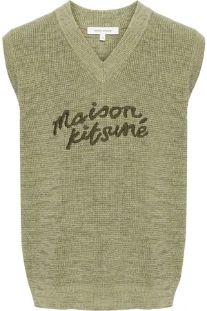Maison Kitsuné Canotta con ricamo