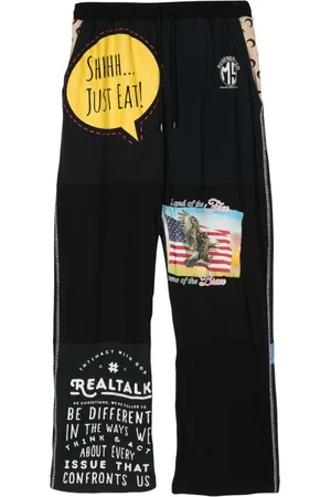 Marine Serre Pantaloni con design patchwork