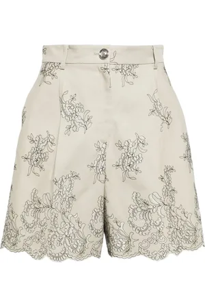 Giambattista Valli Shorts a vita alta con ricamo a fiori