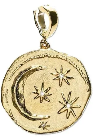 Azlee Ciondolo Cosmic piccolo in giallo 18kt con diamanti