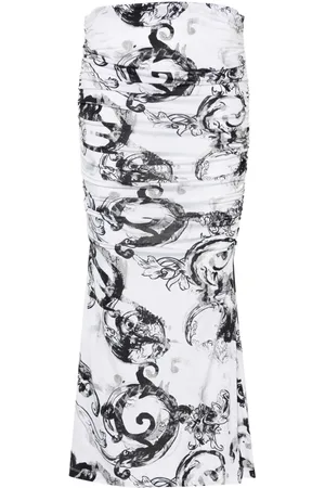 VERSACE Gonna Watercolour Couture drappeggiata