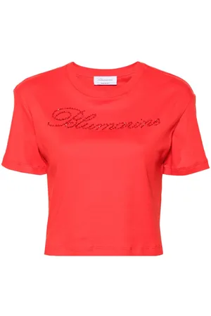 BLUMARINE T-shirt con strass