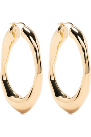Jil Sander Orecchini a cerchio con logo inciso