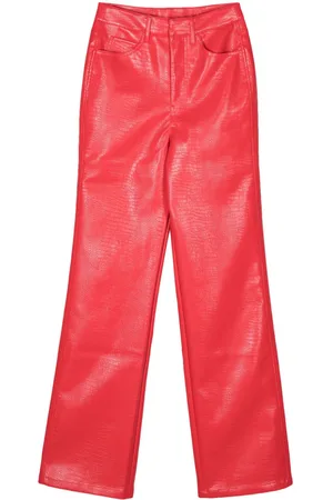 ROTATE Pantaloni dritti in finta pelle