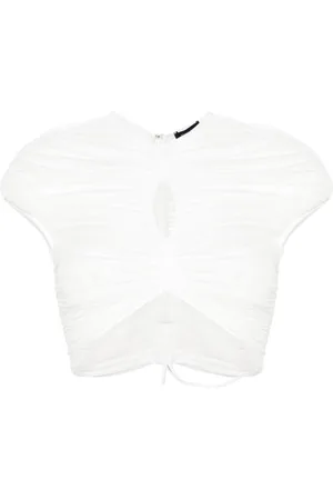 MUGLER T-shirt crop a rete