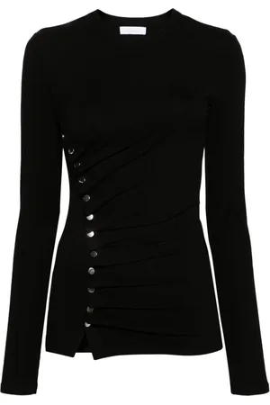 Paco rabanne T-shirt asimmetrica con borchie
