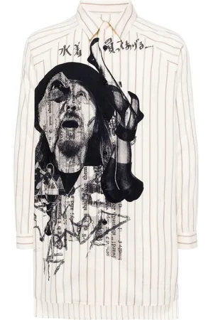 YOHJI YAMAMOTO Camicia a righe con stampa