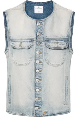 Courrèges Canotta denim con ricamo