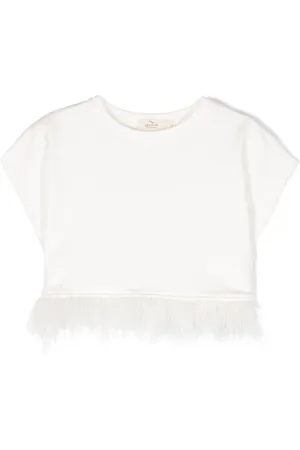 Le pandorine T-shirt con dettaglio di piume