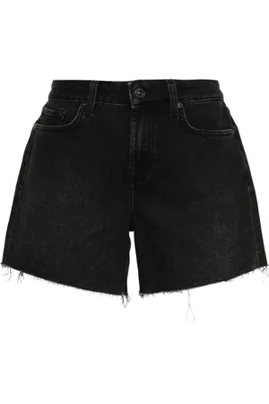 7 for all Mankind Shorts denim con orlo a taglio vivo