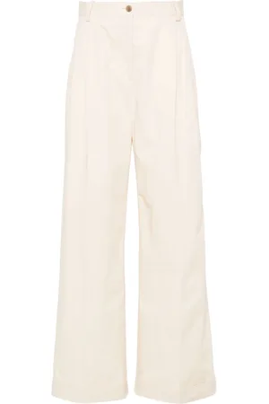 Maison Kitsuné Pantaloni dritti con ricamo