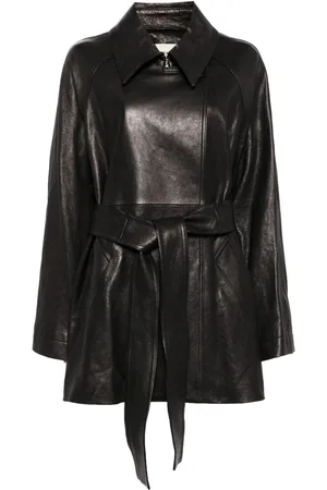 Khaite Cappotto di pelle con cintura
