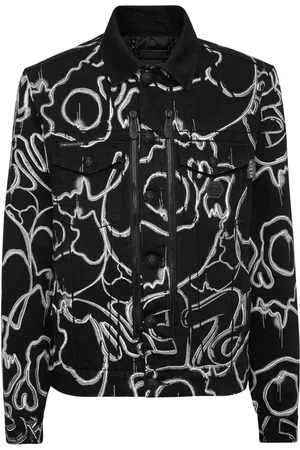 Philipp Plein Giacca denim con stampa
